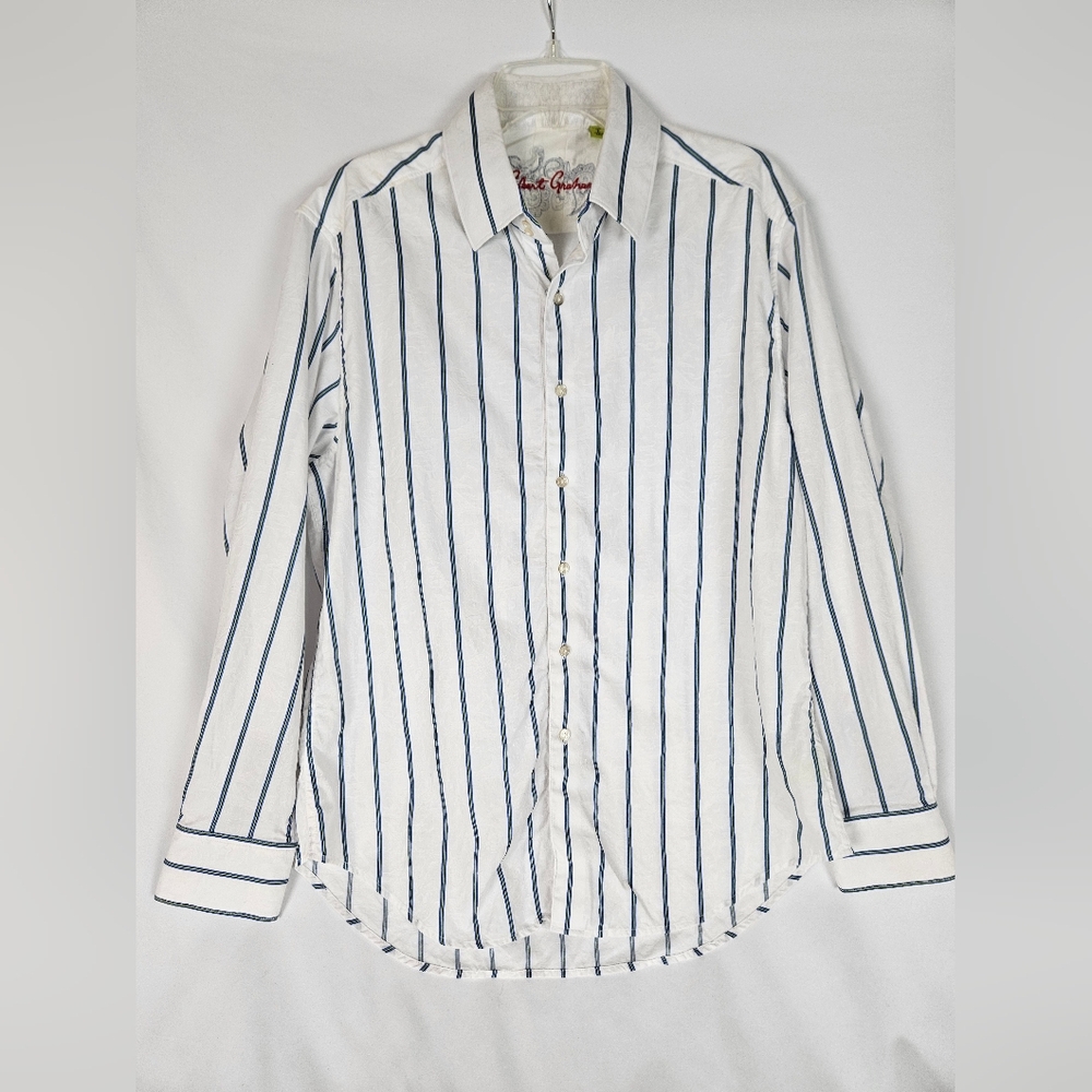 Robert Graham Blue and White Striped Casual Shirt